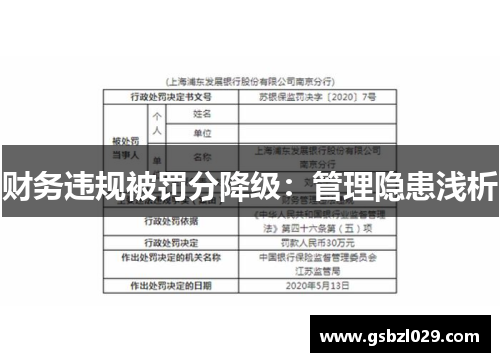 财务违规被罚分降级：管理隐患浅析